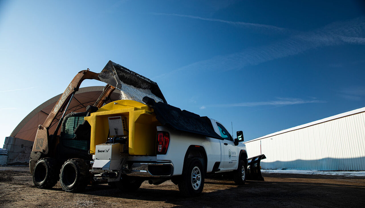 snowex renegade poly hopper spreader filling hopper